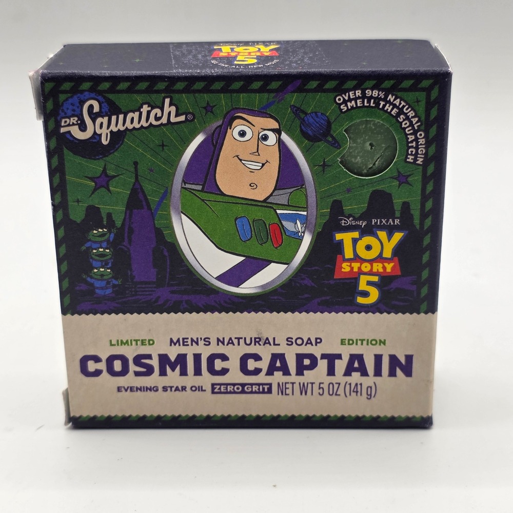 Dr. Squatch Cosmic Captain Toy Story 5 Buzz Lightyear Natural Soap Bar 5oz‎ NEW